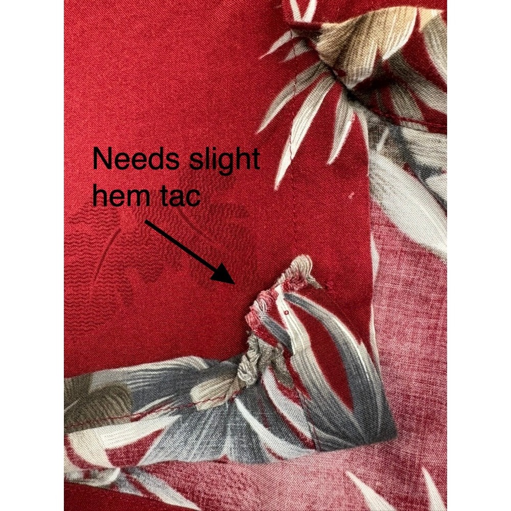 Croft & Barrow Mens M Red Hawaiian Shirt Floral Aloha Button Up Camp Casual‎ - Picture 6 of 8